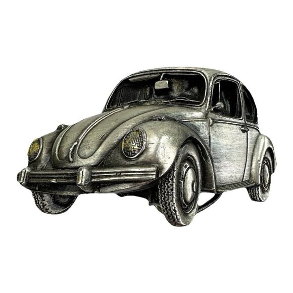 Vintage 1980 VW Volkswagen Bug Beetle Brassworks Belt Buckle by Bergamot - Picture 1 of 11